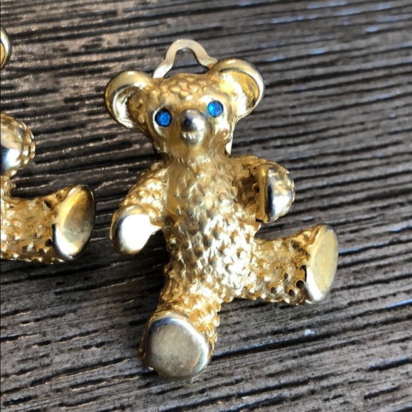 Erwin Pearl Matte Goldtone Teddy Bear Clip Earring - Picture 4 of 16